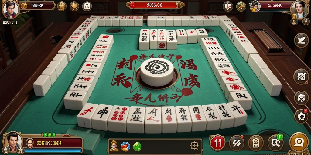 Screenshot gameplay 55RK yang menampilkan suasana permainan Mahjong.