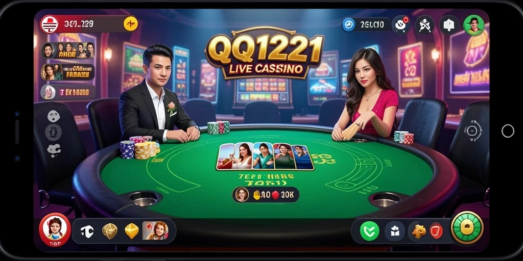 Tampilan menawan dari gameplay Live Casino di QQ1221.