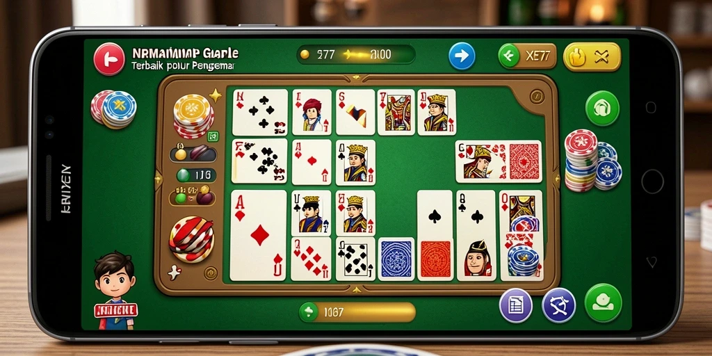 Tampilan gameplay seru saat bermain Gaple di XE77.